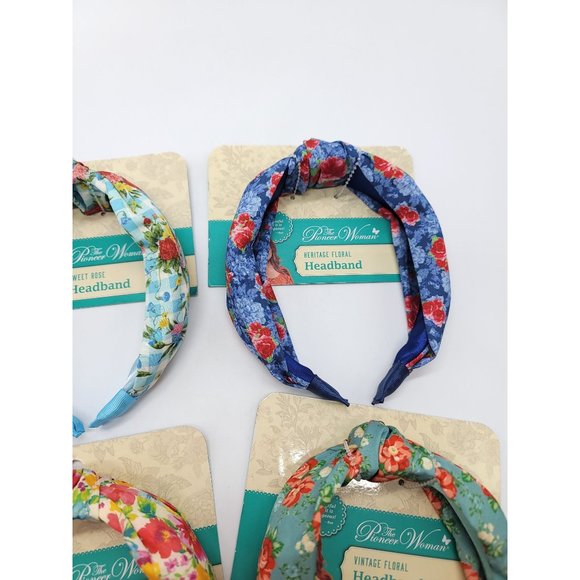 Pioneer Woman Complete Set of 4 New Headbands Heritage Breezy Vintage Rose - Picture 3 of 7